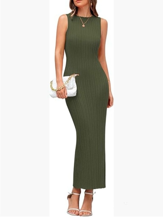 Billy J Dresses & Skirts - Billy J Green Ribbed Midi Dress